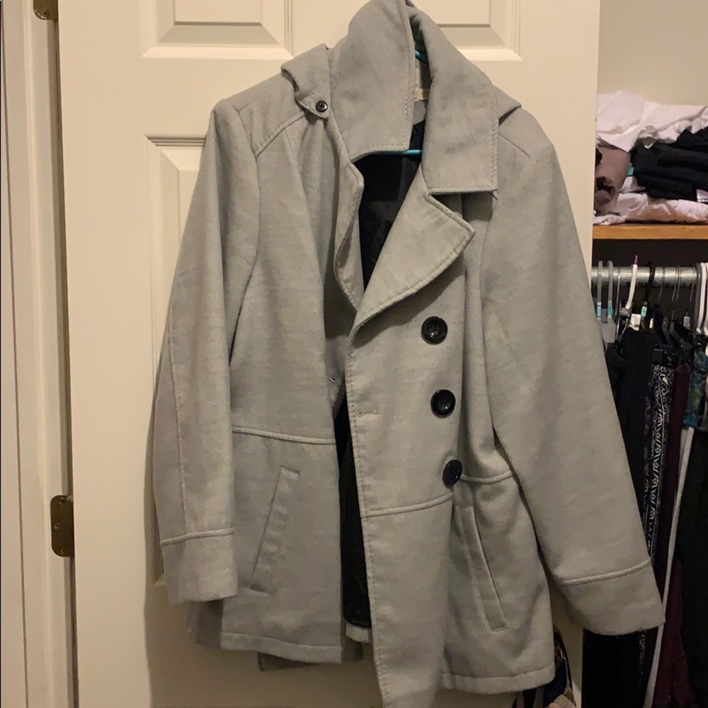 Pea coat with hood